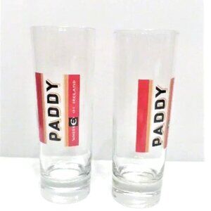 2 Paddy WHISKEY of IRELAND Whiskey Glass Vintage Shot Glass Barware Mancave